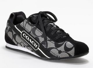 COACH HILARY Signature/C Black White Black Jacquard Sneaker Woman 