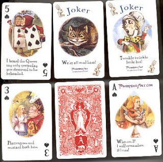 ALICE IN WONDERLAND RED & BLUE BACKS PLAYING CARDS (2 DECKS)