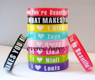   Super Star One Direction Silicone I Love 1D Wristbands/Bracelet LOT