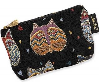 Laurel Burch Feline Faces CATS Tapestry Cosmetic CAT A