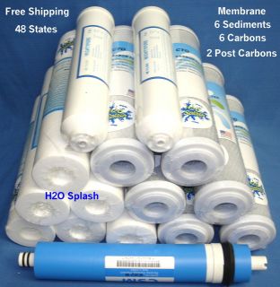   Replacement Filter 150gpd RO System 6 Carbon 6 Sediment 2 Inline
