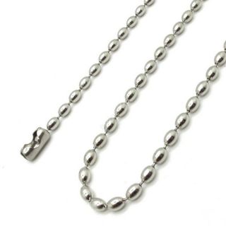   5MM Mens Womans Silver Links Chain Stainless Steel Bead Ball Necklace