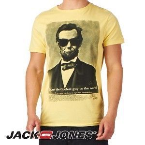 Jack and Jones Eco Gomes Mens T Shirt   Lime Yellow