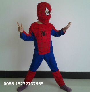 New kid spiderman outfit costume3,4,5,6,7Y/O S,M.L105 125cm Halloween 
