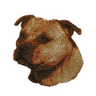 Pit Bull Staffordshire Terrier Face Dog Iron on Patch