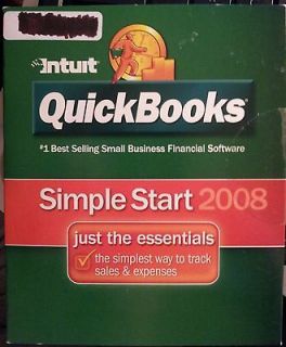 Intuit Quickbooks 2008 Simple Start   Unused & Authentic
