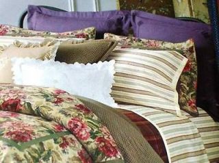 Ralph Lauren Chaps Rosemont Queen Comforter Set Floral Olive Red Roses