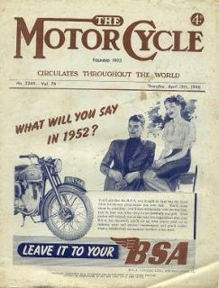   MOTOR CYCLE ~ 18 APRIL 1946 ~ 125cc JAMES PROGRAMME AUTOCYCLE ARTICLE