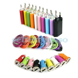   Wall charger USB Data Cable Car Charger for iPhone 4S 4G 4 iPod Touch
