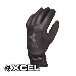 Xcel 5mm Drylock Textureskin 5 Finger Mens Wetsuit Gloves   Black