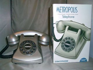 SUPERMAN TYPE METROPOLIS CONAIR TELEPHONE PEWTER WITH BLACK ACCENTS 