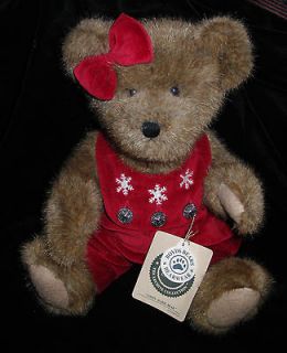 Boyds Holiday Snowflake Red Velvet Romper GWEN MARIE BEAR Mint with 