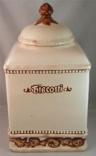 Biscotti Cookie Treat Biscuit Jar Canister   Large 12   Hand Made For 