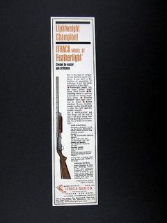 Ithaca Gun Model 37 Featherlight Shotgun 1965 print Ad advertisement
