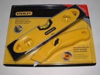 STANLEY MAGNETIC TORPEDO LEVEL and RETRACTABLE UTILITY KNIFE SET