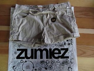 Zumiez Blue Junior/Ladies Tan Walking Shorts SZ 9 cuffed and short 