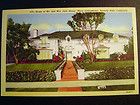 Linen Postcard Home of Jack Benny Beverly Hills CA