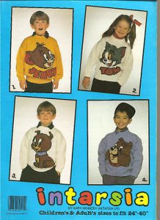 Vintage 4 Knitting Patterns TOM & JERRY Children Adult