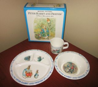 Beatrix Potter Collection Peter Rabbit New Box Melamine Plate Bowl Cup 