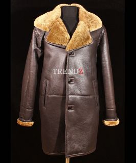 Roy Brown Ginger Mens Smart Winter Real Shearling Sheepskin Leather 