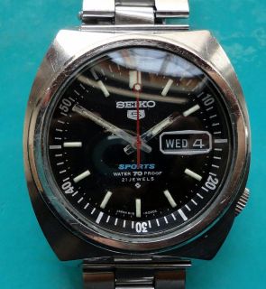 Seiko 70 m Diver 6119 7020 Unpolished Black dial Excellent.