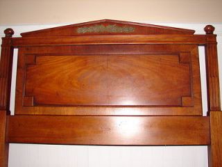   TWIN SIZE HEADBOARD, WALNUT, CARVED ACCENTS w/BED RAILS IN BOX