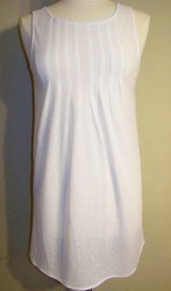 ST. JOHNS BAY White Sheer Knit Pleated Bodice Swim Cover up, S *NWT*