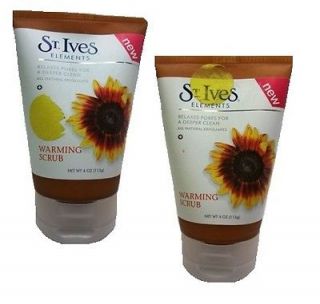 St. Ives Elements warming face scrub natural exfoliating 4 oz 2 PACK
