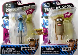 Regular Show Mordecai and Rigby 3 Figures Factory Sealed