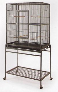   Wrought Iron Flight Cage With Stand Black Bird Cage A 421 Black Cage