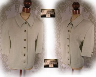   90s pale green Santana knit Jacket St.John Collection by Marie Gray