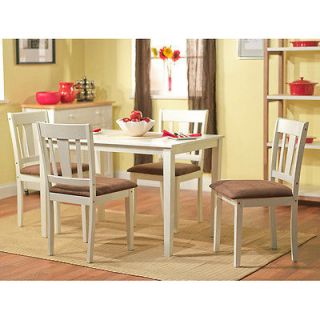 White Modern 5 Piece Dining Room Table And Chairs Kitchen Dining Set 