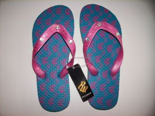 Rocawear Sandals Flip Flops Thongs Girls Blue Pink RW Sizes 1, 3, 4 