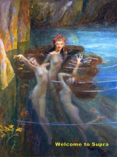 The Nereides Gaston Bussiere repro oil painting