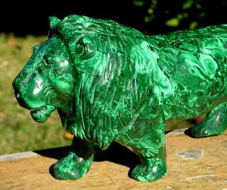 Huge Natural Green Malachite Lion King Carving Gemstone from Africa 