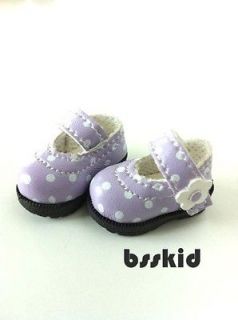 Blythe Pullip Dal Lati Yellow Doll Shoes Purple Flower Polka Dot Cute