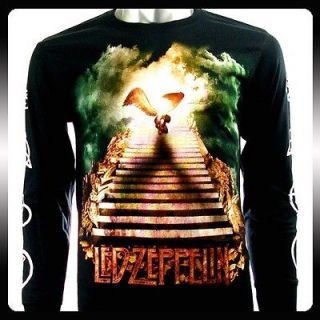 Led Zeppelin Folk Rock Punk LS Long Sleeve T shirt Sz L Biker Le30