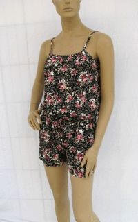 bl637up floral cotton romper jumpsuit size xl