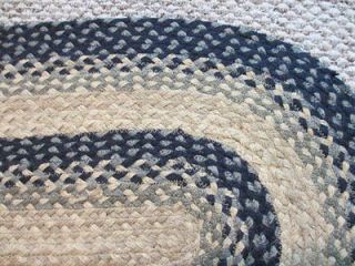   30 Inch Oval Country Blue Tan Braided Jute Rug Doormat Only 1 Avbl