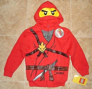 NWT LEGO Ninjago red Ninja Fleece Zipper Hoodie Sweatshirt Costume 7