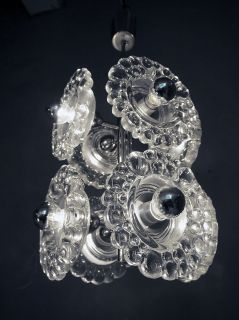 60s floral glass disc sputnik chandelier kalmar  until