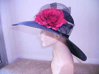 Womens Derby hat church hat black zebra hat formal hat wedding hat 