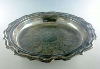eales of sheffield footed silverplate pie plate 12 1 4