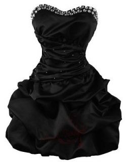 sexy bead ruffle bubble strapless party dresses xl black