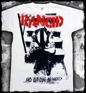 Rancid   Out Come The Wolves huge print white t shirt   Official 