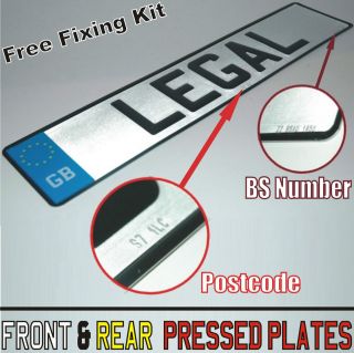   LEGAL GB UK Font PRESSED Number Licence Reg Metal Aluminium Plates 32L