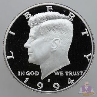 1994 S Kennedy Half Dollar Gem Deep Cameo 90% Silver Proof US Coin