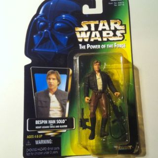   WARS POWER OF THE FORCE BESPIN HAN SOLO W. BLASTER + RIFLE KENNER NIP
