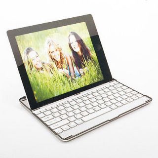 White Aluminum Cover Case Base Holder Wireless Bluetooth Keyboard for 