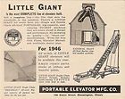 1946 LITTLE GIANT PORTABLE FARM ELEVATOR AD BLOOMINGTON IL ILLINOIS